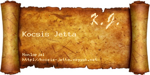 Kocsis Jetta névjegykártya